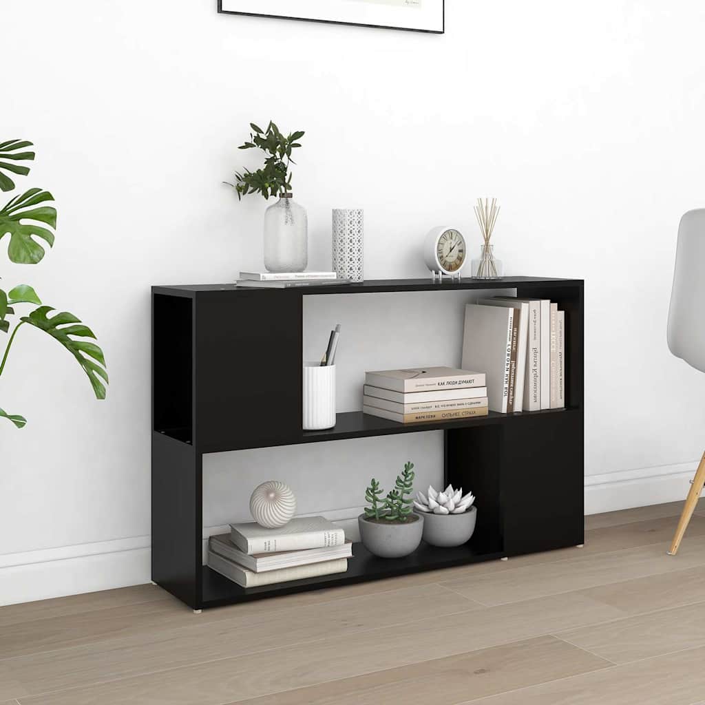 vidaXL Book Cabinet Black 100x24x63 cm Engineered Wood 1