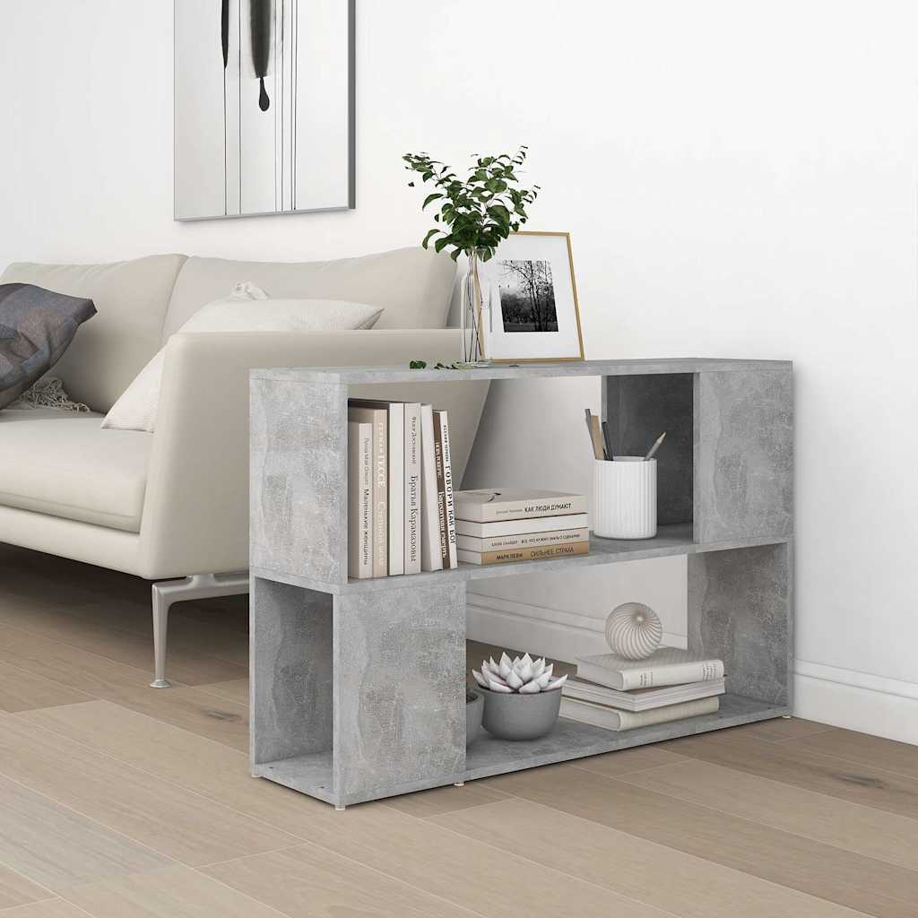 vidaXL Book Cabinet | Concrete grey | Engineered wood | 100 cm x 24 cm x 63 cm 6