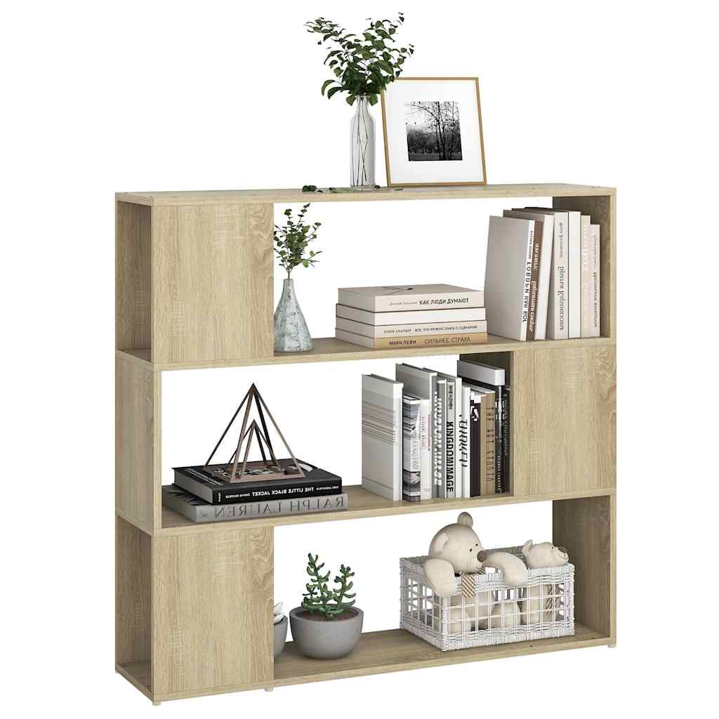 vidaXL Book Cabinet Room Divider Sonoma Oak 100x24x94 cm 4