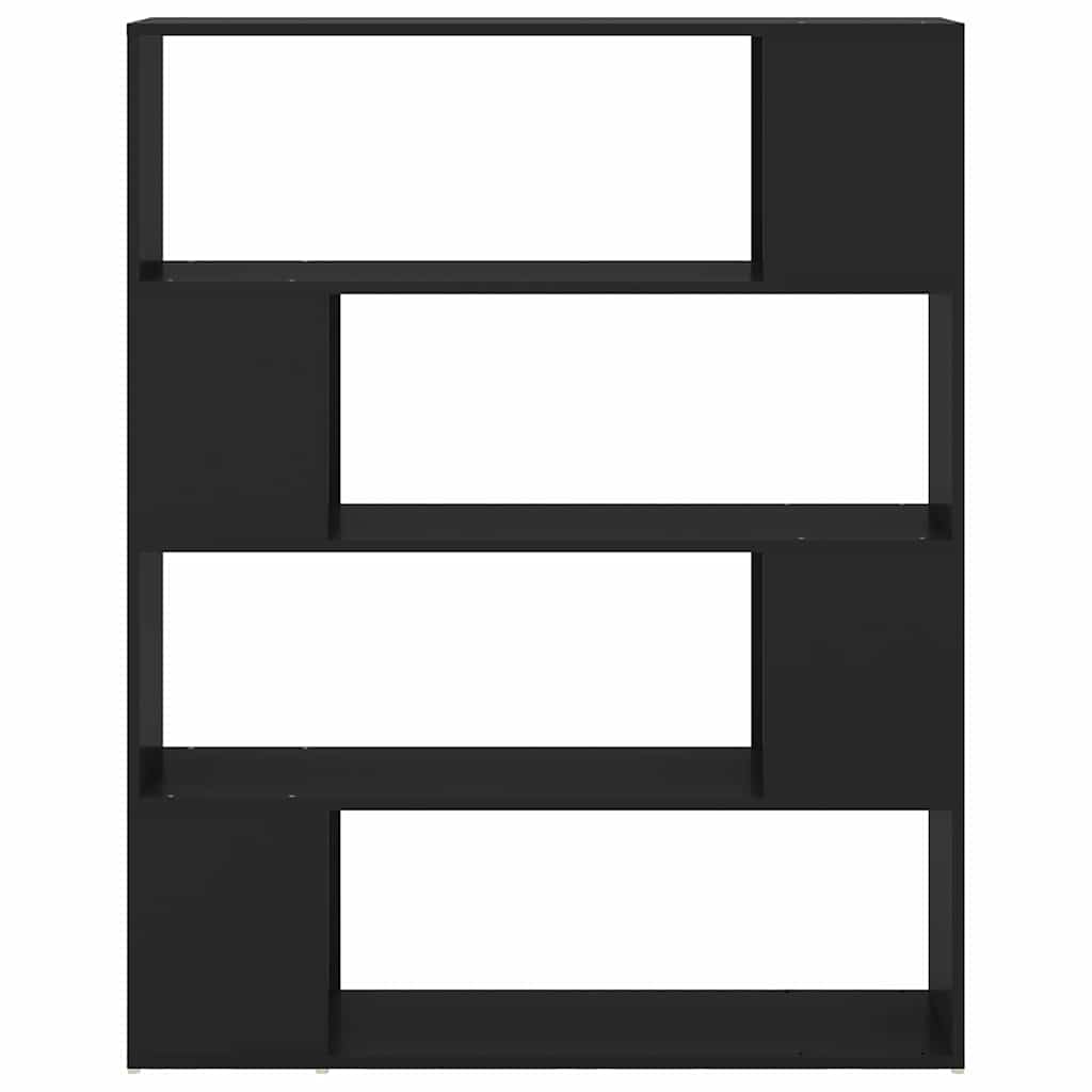vidaXL Book Cabinet Room Divider Black 100x24x124 cm 5