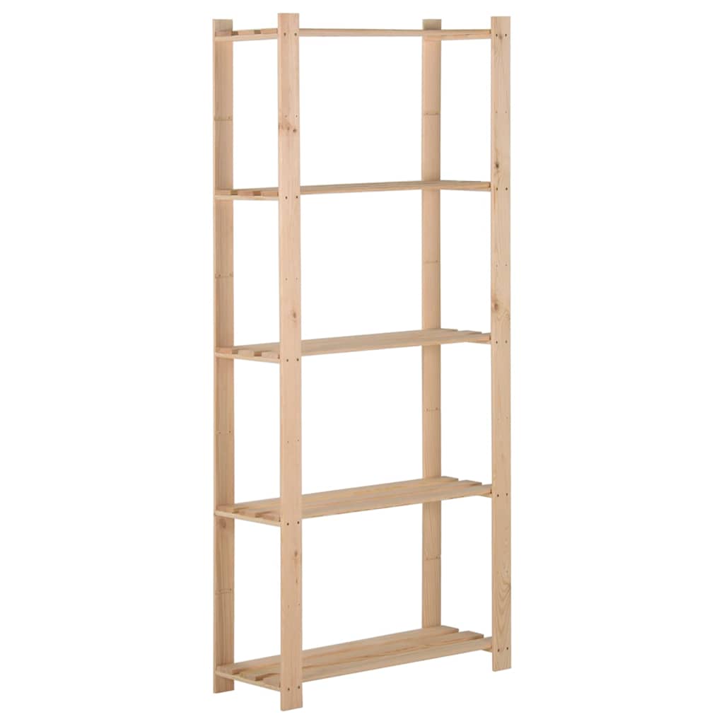 vidaXL 5-Tier Storage Rack 80x28.5x170 cm Solid Pinewood 1