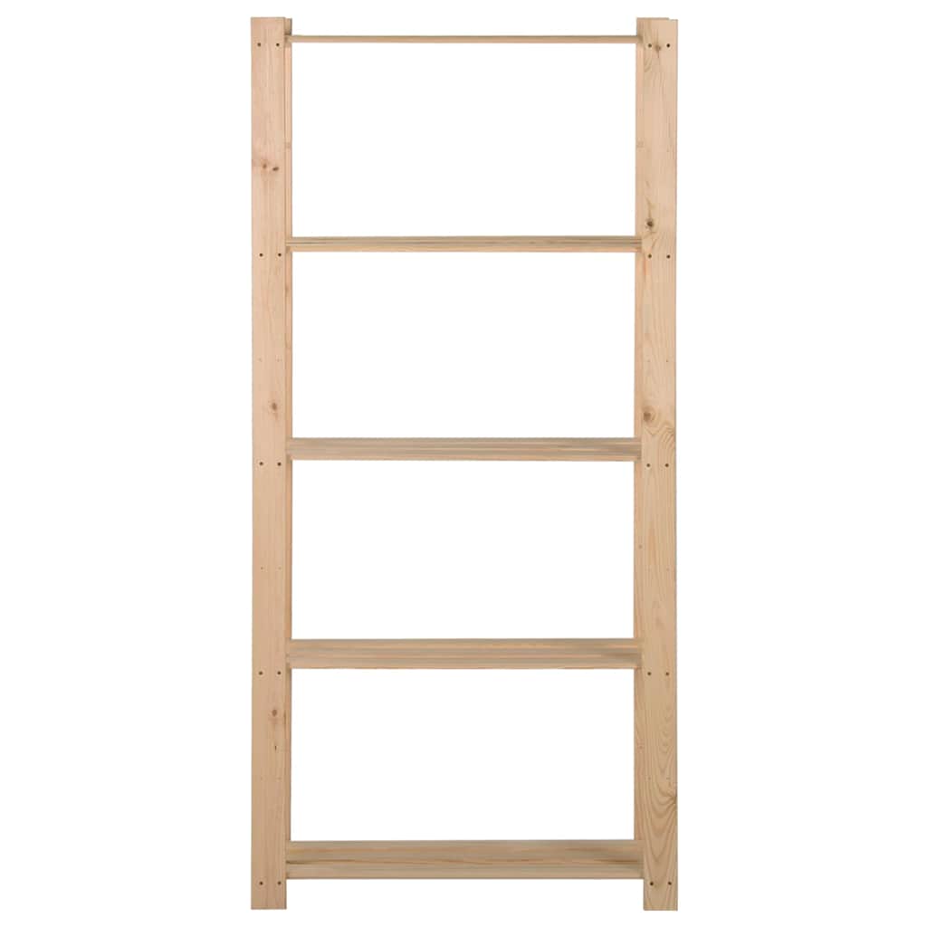 vidaXL 5-Tier Storage Rack 80x28.5x170 cm Solid Pinewood 2