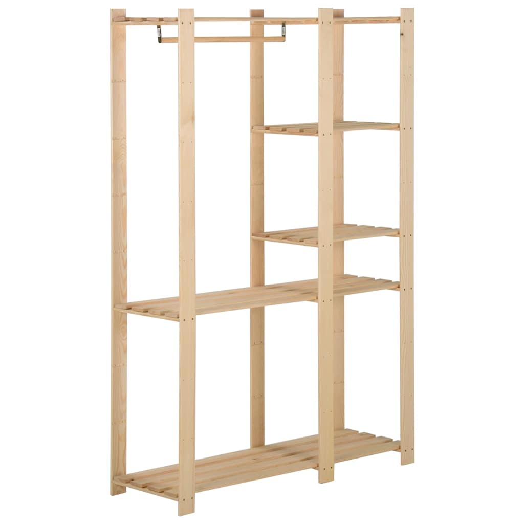 vidaXL Clothes Rack | Natural pinewood | Solid pinewood | 110 x 38 x 170 cm 2
