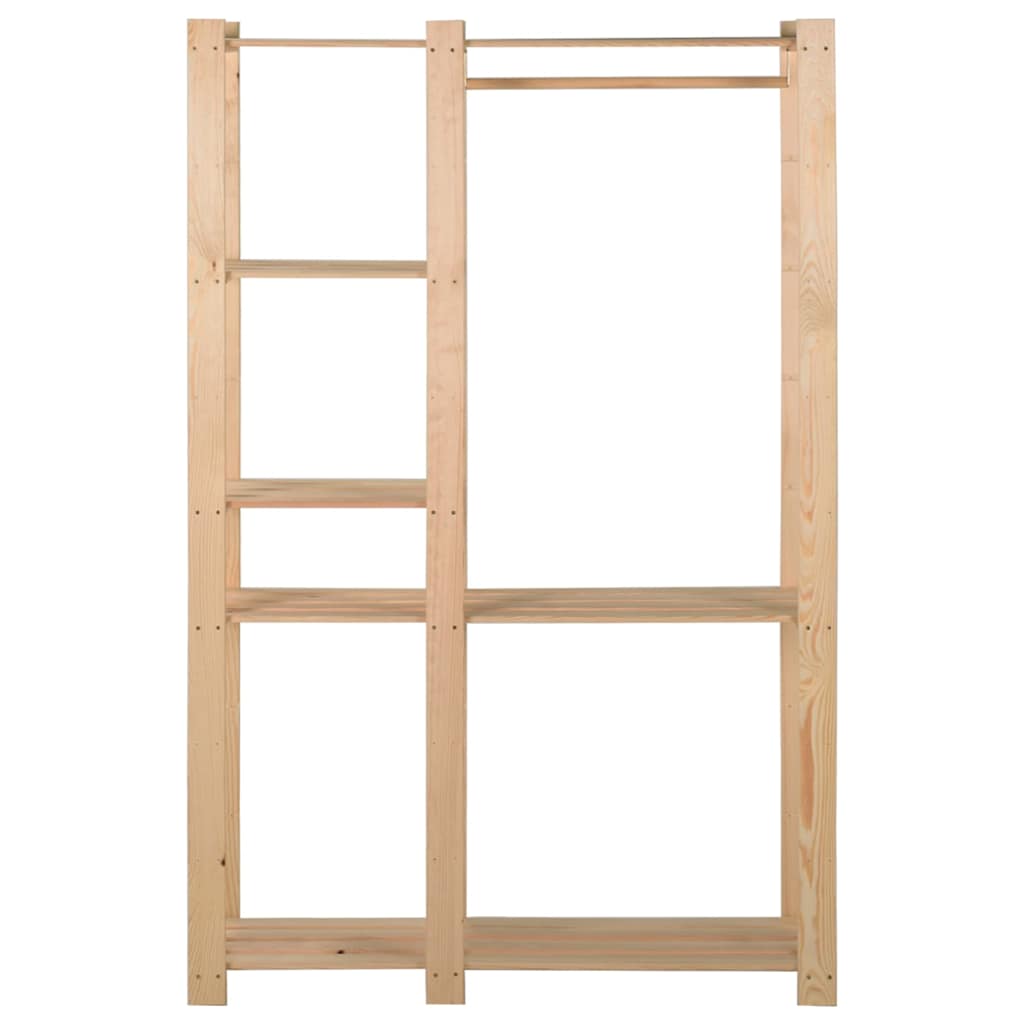 vidaXL Clothes Rack | Natural pinewood | Solid pinewood | 110 x 38 x 170 cm 3