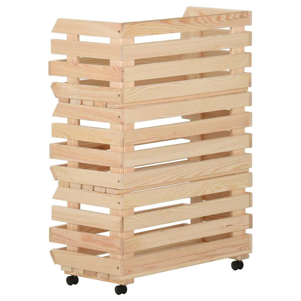 vidaXL Vegetable Trolley 57x30x80 cm Solid Pinewood 4