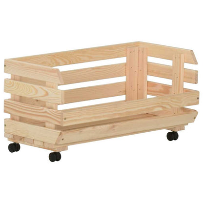 vidaXL Vegetable Trolley 57x30x80 cm Solid Pinewood 6