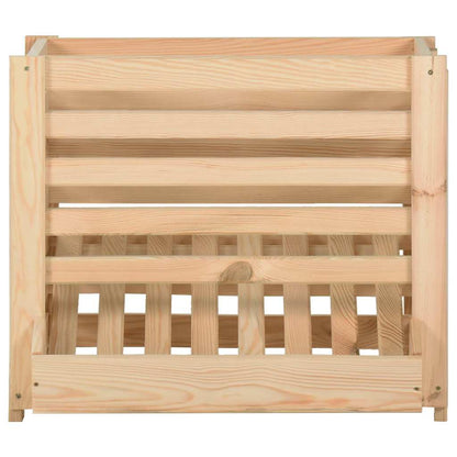 vidaXL Potato Box | Natural Wood | Solid Pinewood | Medium | Stackable 3