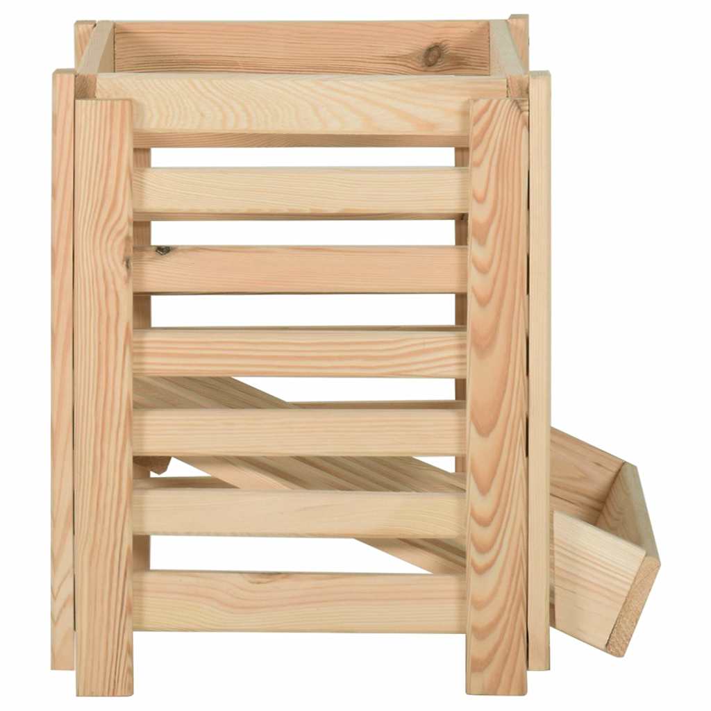 vidaXL Potato Box | Natural Wood | Solid Pinewood | Medium | Stackable 4