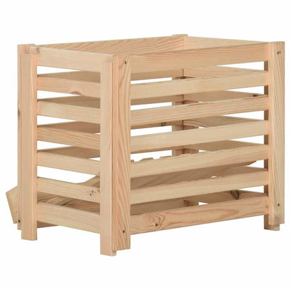 vidaXL Potato Box | Natural Wood | Solid Pinewood | Medium | Stackable 5