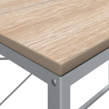 vidaXL Computer Desk White and Oak 110x60x70 cm Engineered Wood 6