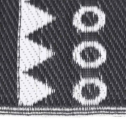 vidaXL Outdoor Rug | Black | Polypropylene | Large | Decorative Inlays 3