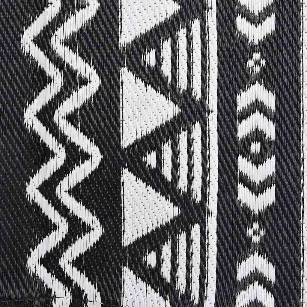 vidaXL Outdoor Rug | Black | Polypropylene | Large | Decorative Inlays 6