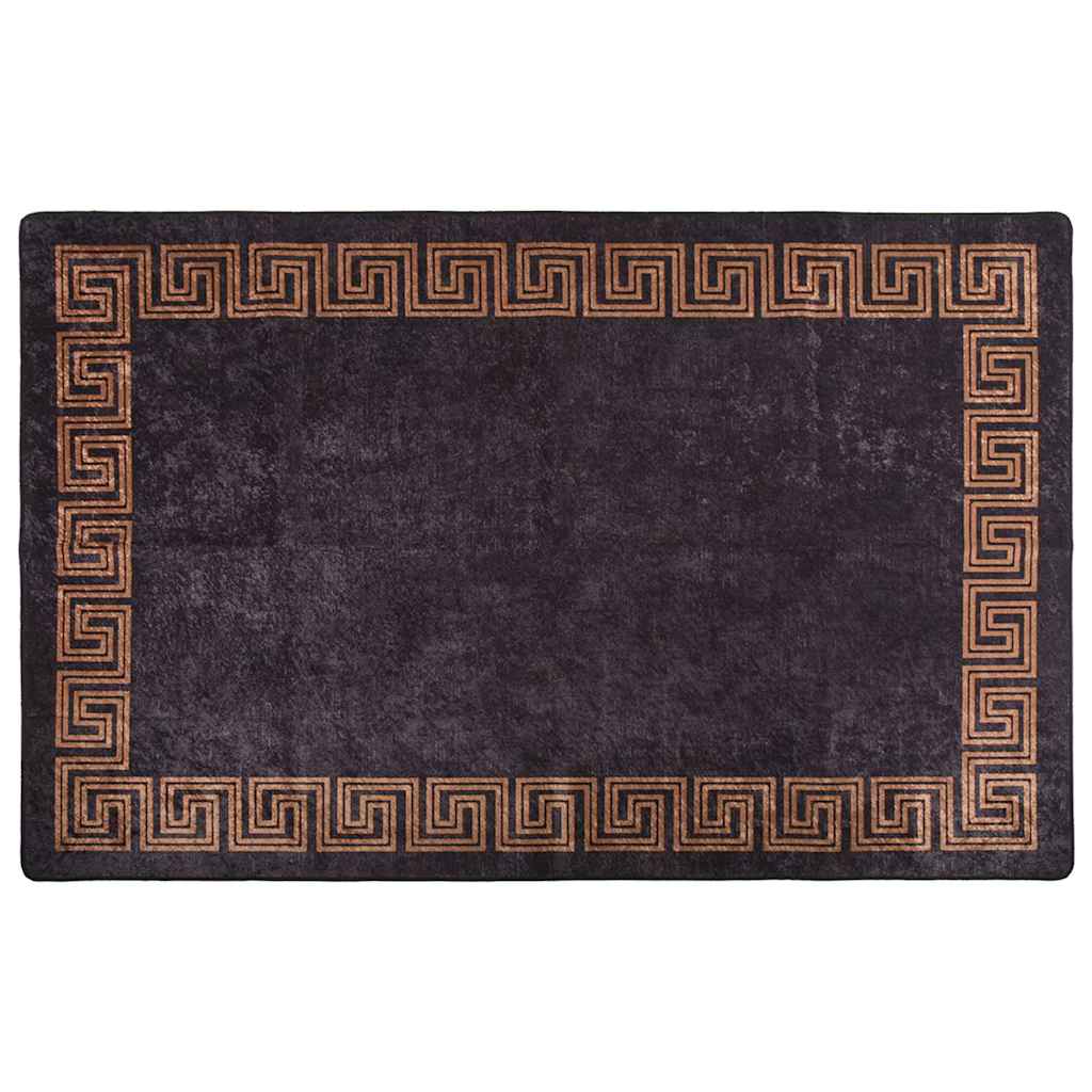 vidaXL Rug | Black and Gold | 100% Polyester | 160x230 cm | Rug | Rectangular 2