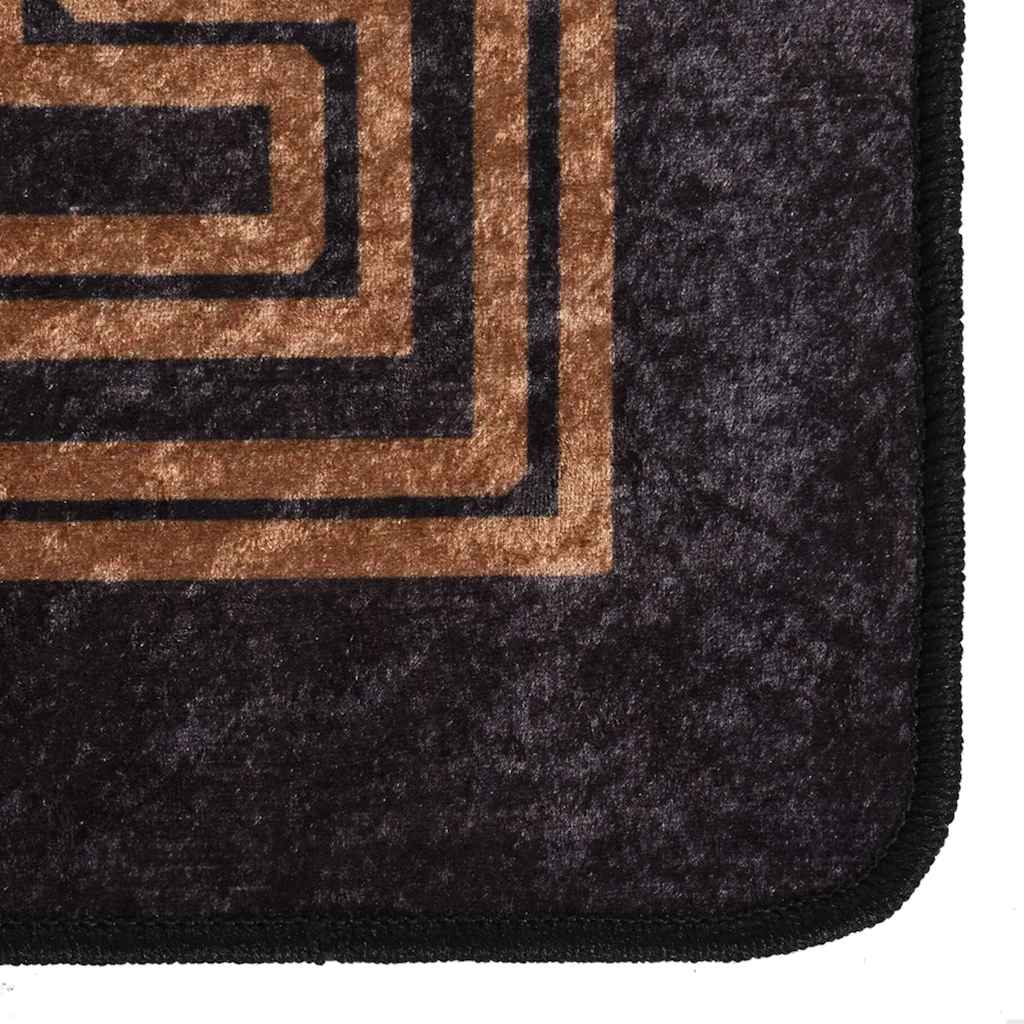 vidaXL Rug | Black and Gold | 100% Polyester | 160x230 cm | Rug | Rectangular 3