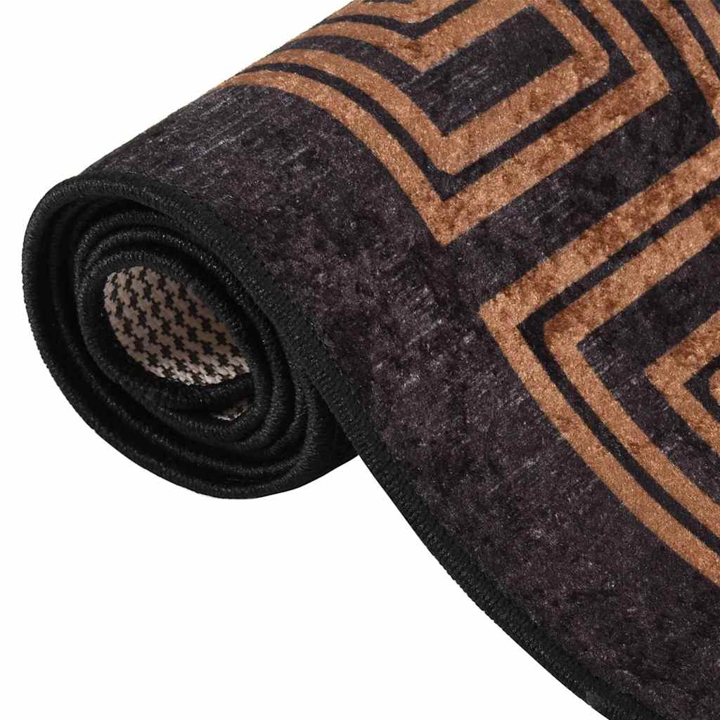 vidaXL Rug | Black and Gold | 100% Polyester | 160x230 cm | Rug | Rectangular 5