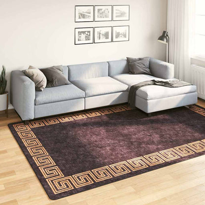 vidaXL Rug Washable and Gold Black