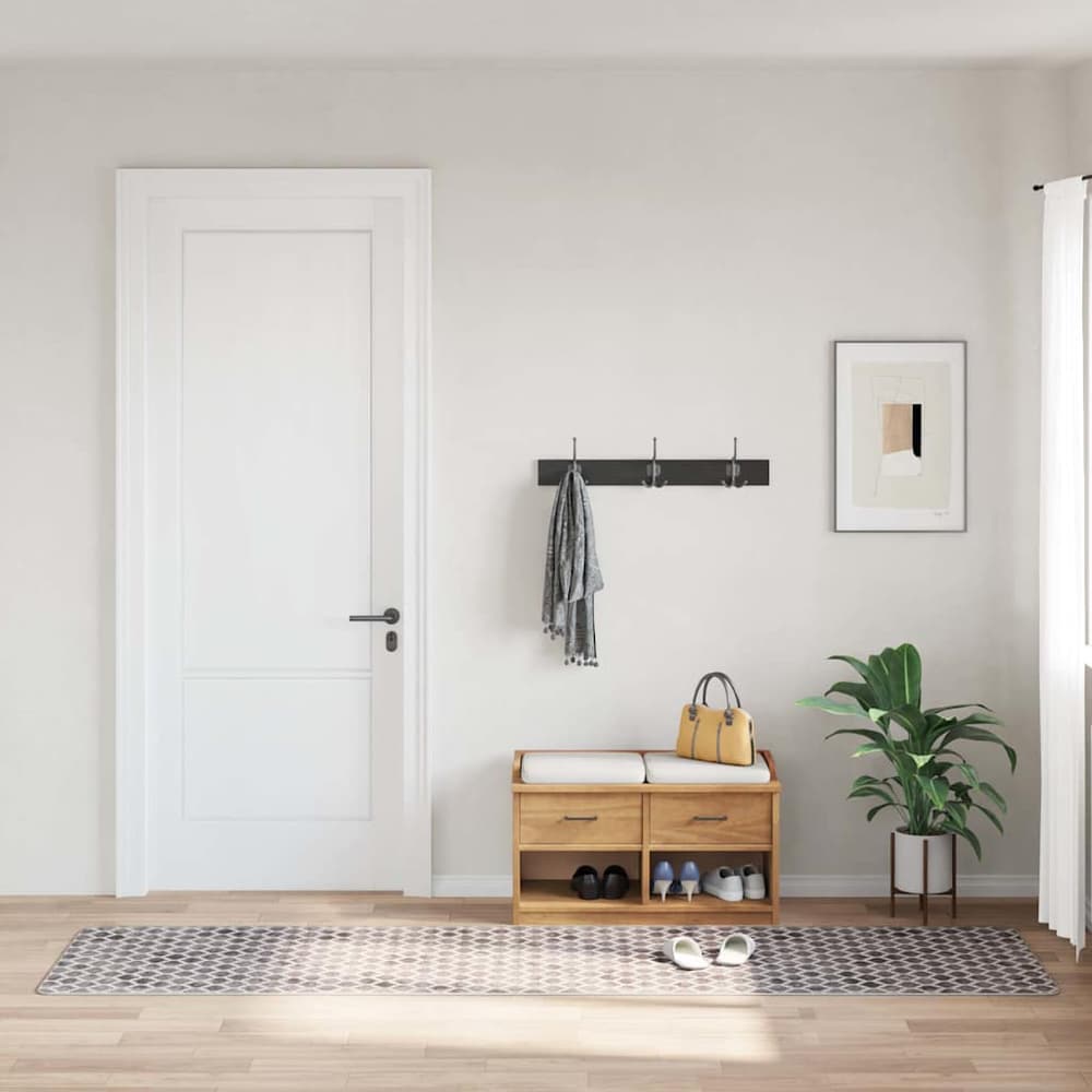 vidaXL Rug Washable Grey and White