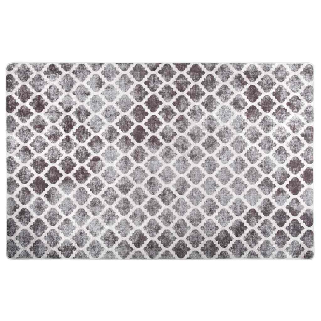 vidaXL Rug Washable 160x230 cm Grey and White 1