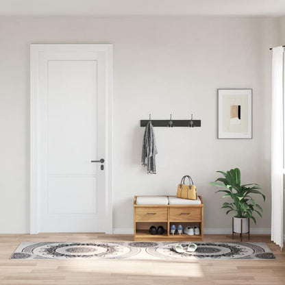 vidaXL Rug Washable Black and Grey
