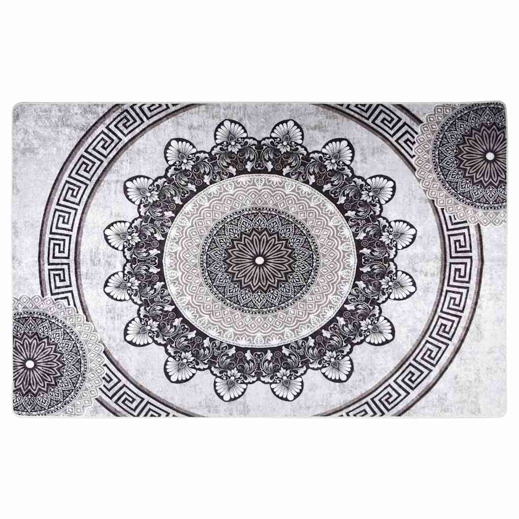 vidaXL Rug Washable 160x230 cm Black and Grey 2