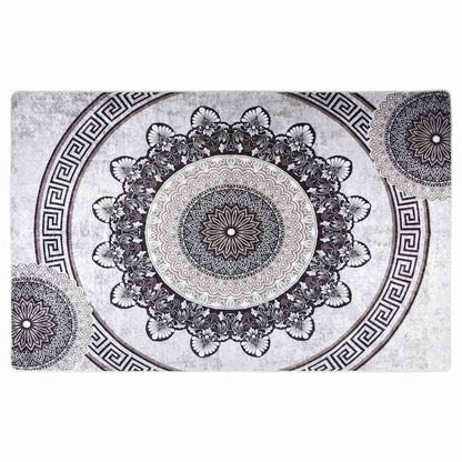 vidaXL Rug Washable 160x230 cm Black and Grey 2