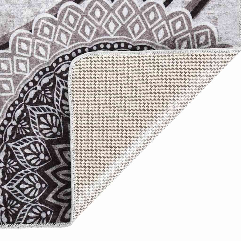 vidaXL Rug Washable 160x230 cm Black and Grey 4