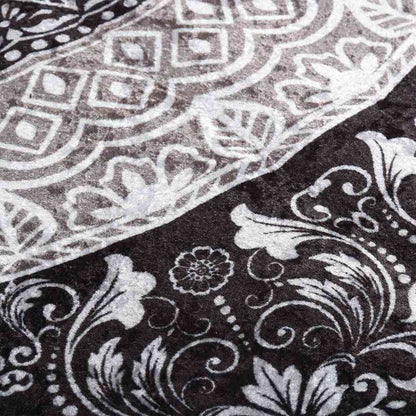 vidaXL Rug Washable 160x230 cm Black and Grey 5