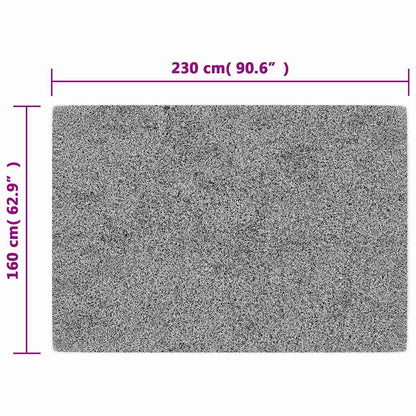 vidaXL Rug Washable 160x230 cm Black and Grey 6