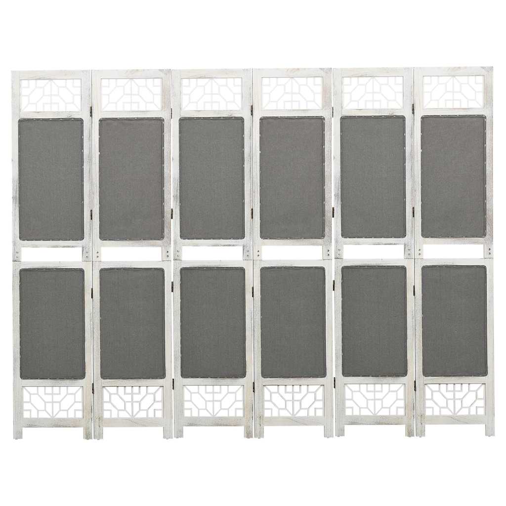 vidaXL 6-Panel Room Divider Grey 210x165 cm Fabric 1