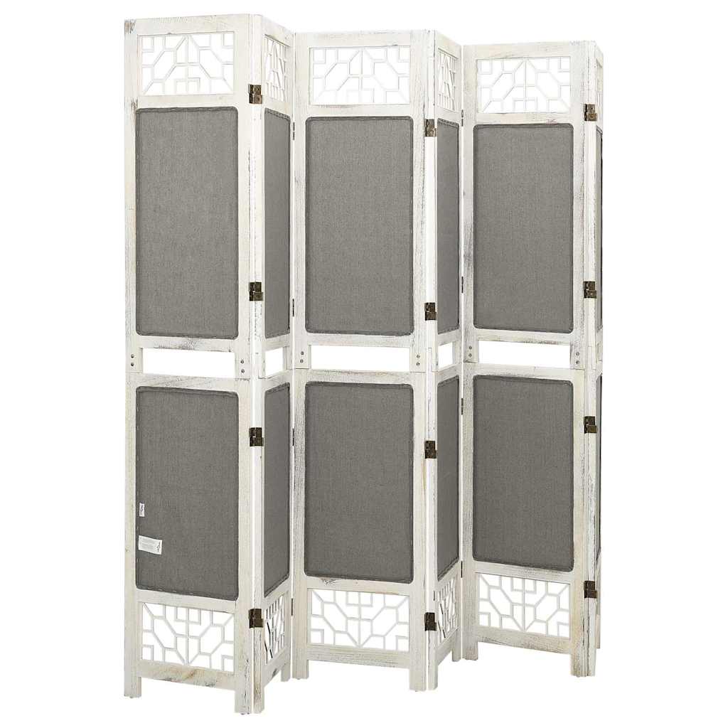 vidaXL 6-Panel Room Divider Grey 210x165 cm Fabric 4