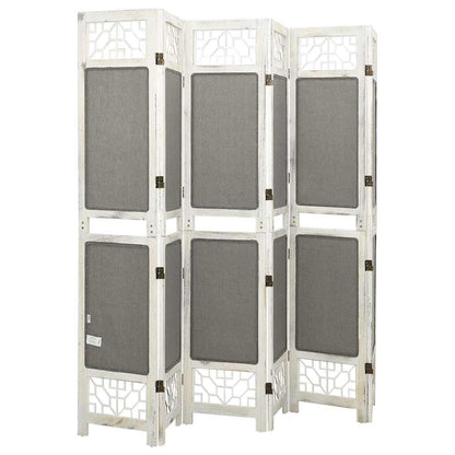 vidaXL 6-Panel Room Divider Grey 210x165 cm Fabric 4