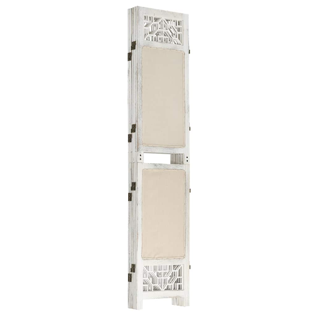 vidaXL 5-Panel Room Divider Cream 175x165 cm Fabric 3