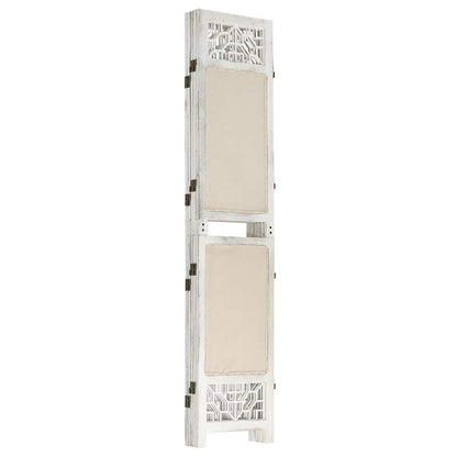 vidaXL 5-Panel Room Divider Cream 175x165 cm Fabric 3