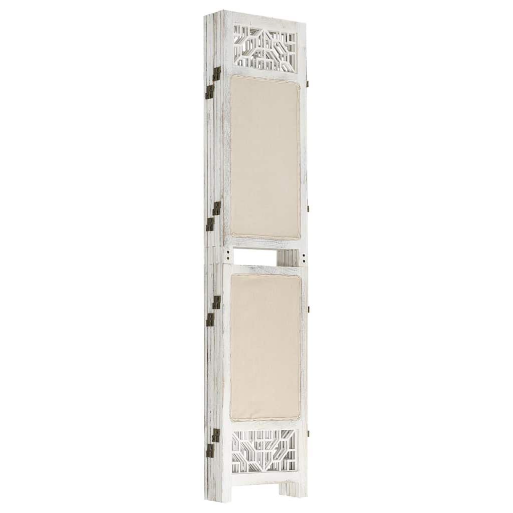 vidaXL 6-Panel Room Divider Cream 210x165 cm Fabric 3