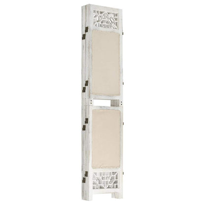 vidaXL 6-Panel Room Divider Cream 210x165 cm Fabric 3