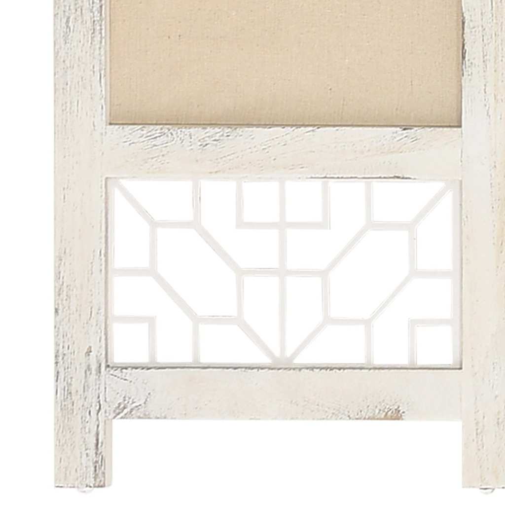 vidaXL 6-Panel Room Divider Cream 210x165 cm Fabric 5
