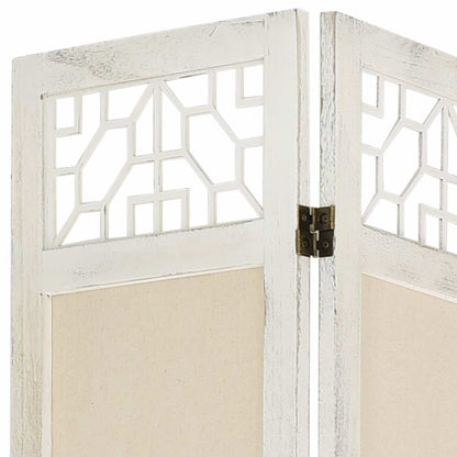 vidaXL 6-Panel Room Divider Cream 210x165 cm Fabric 6