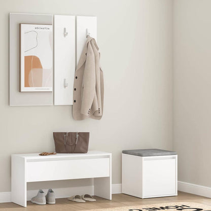 Hallway Furniture Set Engineered Wood White