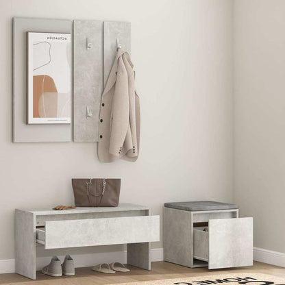 Hallway Furniture Set Engineered Wood Concrete grey