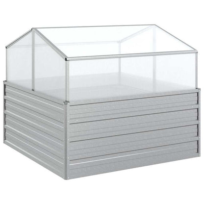 vidaXL Garden Raised Bed | Silver | Galvanised steel | Medium |  Durable 2