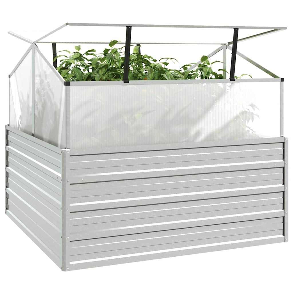 vidaXL Garden Raised Bed | Silver | Galvanised steel | Medium |  Durable 3