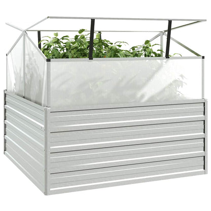 vidaXL Garden Raised Bed | Silver | Galvanised steel | Medium |  Durable 3