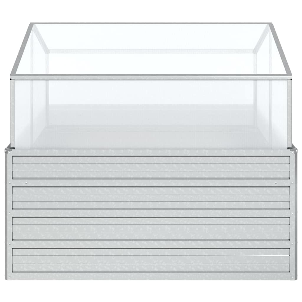 vidaXL Garden Raised Bed | Silver | Galvanised steel | Medium |  Durable 4