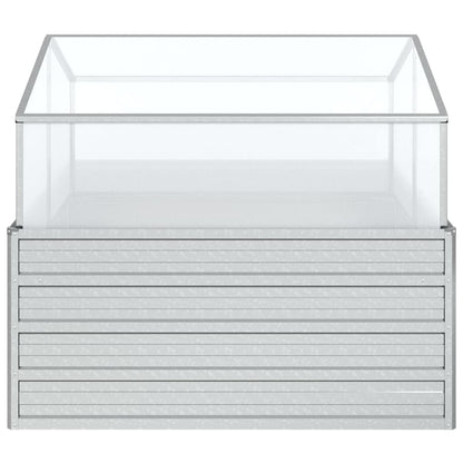 vidaXL Garden Raised Bed | Silver | Galvanised steel | Medium |  Durable 4