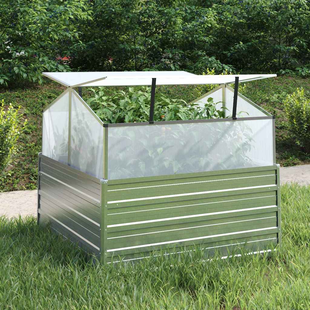 vidaXL Garden Raised Bed | Silver | Galvanised steel | Medium |  Durable 1