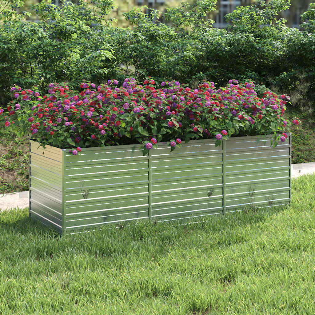vidaXL Garden Raised Bed | Silver | Galvanised Steel | Large | Garden Raised Bed 1