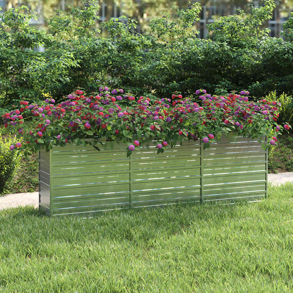 vidaXL Garden Raised Bed | Silver | Galvanized Steel | 240x40x77 cm 1