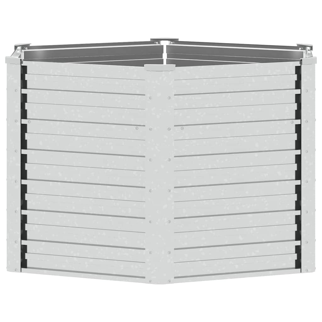 316898 vidaXL Garden Raised Bed 129x77 cm Galvanized Steel Silver 2
