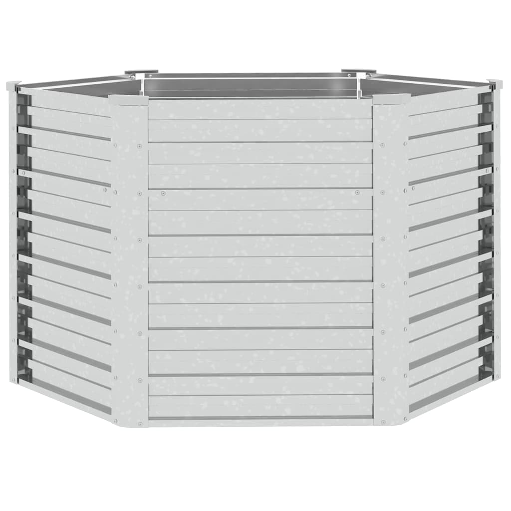 316898 vidaXL Garden Raised Bed 129x77 cm Galvanized Steel Silver 3
