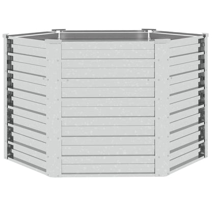 316898 vidaXL Garden Raised Bed 129x77 cm Galvanized Steel Silver 3